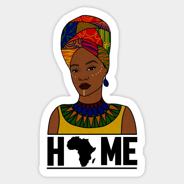 Home Africa, Love Africa, African Woman, Black Pride Sticker by logiamerch